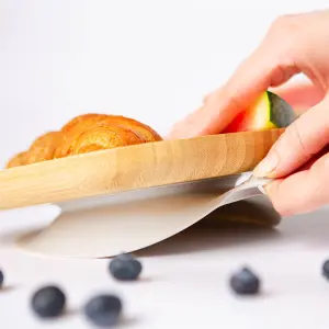 Bamboo Segmented Baby Weaning Plate & Fork Set - Grey