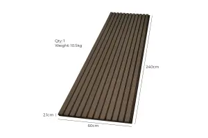 Fuse Acoustic Wooden Wall Panel in Smoked Oak, 2.4m x 0.6m