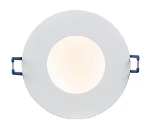 Atomic Smart Fire Rated Integrated LED 1 Light  Matt White IP65 CCT