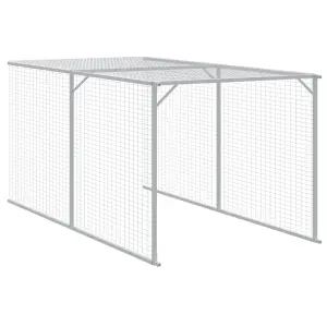 Chicken Cage with Run Anthracite 110x1221x110 cm Galvanised Steel