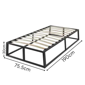 Home Source Metal 2ft6 Platform Bed Black