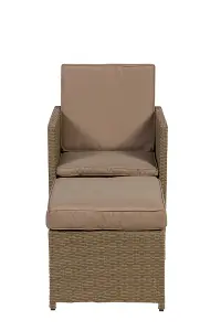 Jumeirah Cube Chair with Folding Back and Footstool incl. cushions