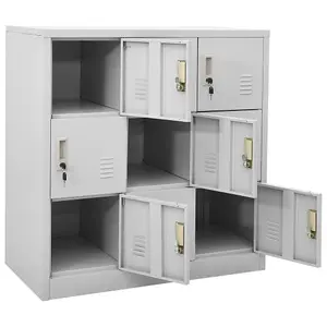 Berkfield Locker Cabinet Light Grey 90x45x92.5 cm Steel