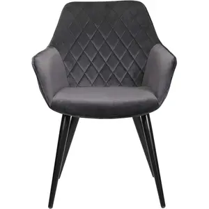 Alinblot Upholstered Armchair (Set of 2) Dark Grey Velvet