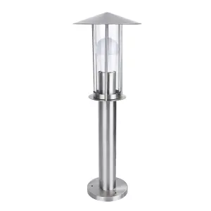 GoodHome Lantern Stainless steel Mains-powered 1 lamp Outdoor Post light (H)500mm