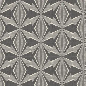 Hoopla Walls Sunray Diamond Black 10m Wallpaper Matt Smooth