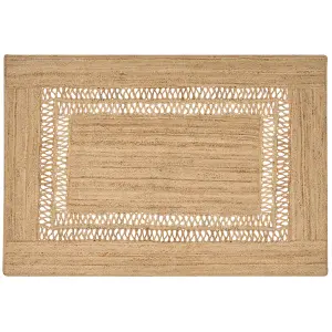 Jute Area Rug 160 x 230 cm Beige YENIKOY