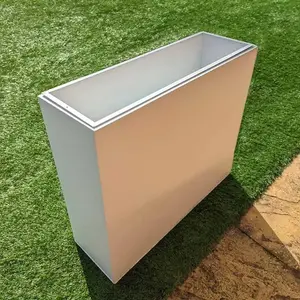 80cm Long Zinc Matte White 60cm Tall Trough Planter