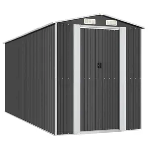 6 ft. W x 14 ft. D Galvanized Steel Apex Garden Shed Anthracite