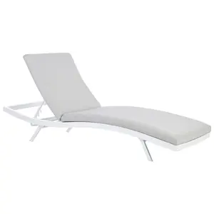 Sun Lounger Metal Light Grey AMELIA