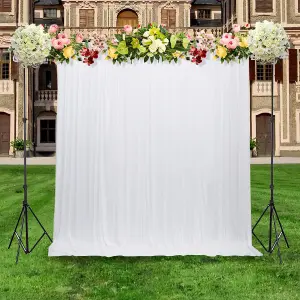 3x3 M Ice Silk Backdrop Curtain Photography Scenery for Christmas Events Decor, White