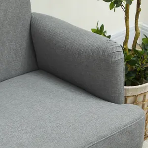 HOMCOM 2 Seater Sofa with 21cm Thick Padding and Wood Legs, Grey