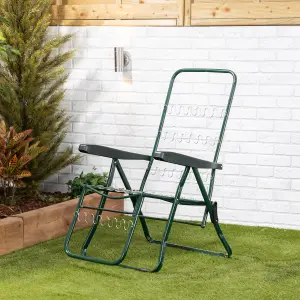 Alfresia Garden Relaxer Chair, Green Frame, Grey Luxury Cushion