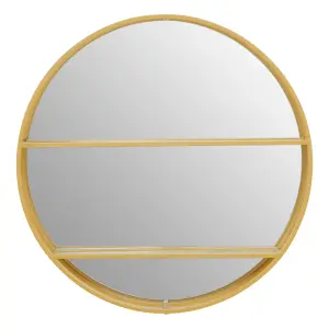 Interiors by Premier Avento Gold Shelved Wall Mirror