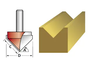 Faithfull - Router Bit TCT V-Groove 13.0mm x 19.1mm 1/4in Shank