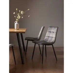 Cressida Upholstered Dining Chair (Set of 2) Grey