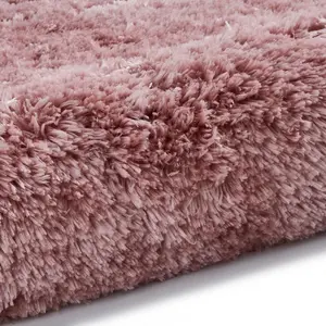 Rose Thick Shaggy Rug, Handmade Modern Rug, Plain Rose Shaggy Rug for Bedroom, Living Room, & Dining Room-80cm X 150cm