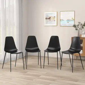 Costway 4PCS Armless Dining Chair Modern Heavy-duty Metal Leg Kitchen Leisure Chair