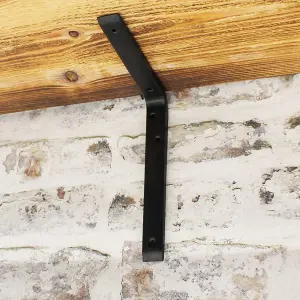 EAI - Strong Shelf Bracket - 250 x 200mm - Black - Pack of 2