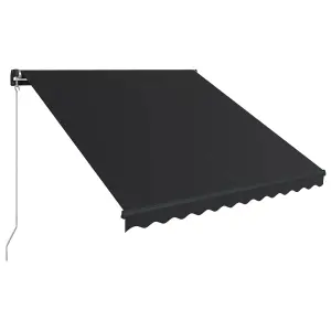 Berkfield Manual Retractable Awning with LED 350x250 cm Anthracite