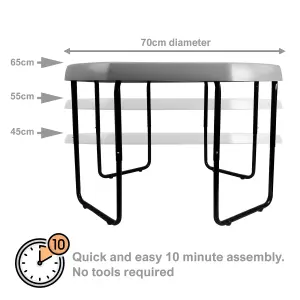 simpa Medium 70cm Grey Mixing Play Tray Sand Pit Toys with 3 Tier Height Adjustable Stand