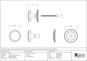 From The Anvil Polished Marine SS (316) Art Deco Centre Door Knob