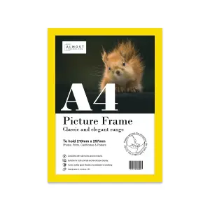 A4 Yellow Picture Frame Fits A4 (21 x 29.7cm - 8.3 x 11.7in) Poster, Photo, Artwork, or Print.