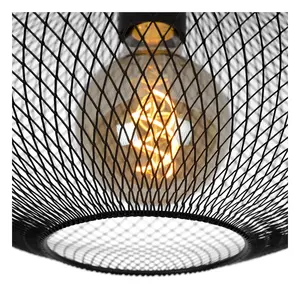 Lucide Mesh Modern Flush Ceiling Light 45cm - 1xE27 - Black