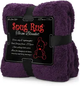 Snug Rug Special Edition Blankets Luxury Sherpa Fleece 127 X 178cm (50" X 70") Sofa Couch Soft Throw Blanket (Purple)