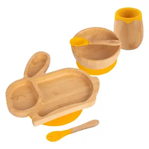 5pc Bamboo Rabbit Baby Weaning Set - Yellow