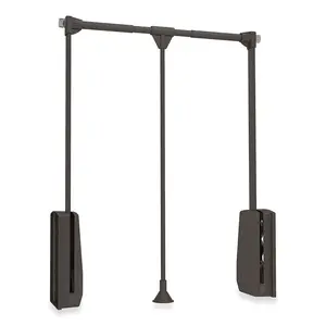 Unoss 115cm Wide Wardrobe Rail Black / 115cm