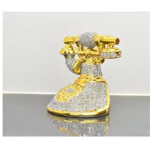 Gold Crushed Diamond Stunning Telephone Sparkle Ornament