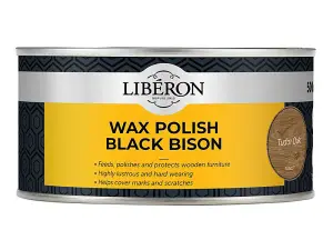 Liberon Black Bison Wax Paste - Tudor Oak 500ml for Wood Care