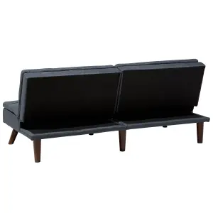 Beliani Retro Sofa Bed RONNE Dark Grey