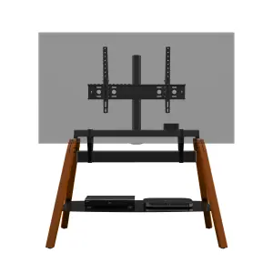 AVF Hoxton Quad Freestanding TV Stand, for TVs up to 86" - Dark Wood