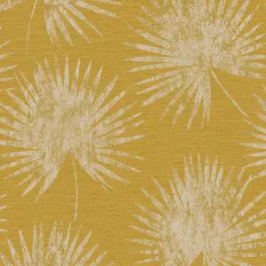 Superfresco Easy Ochre Gold effect Palm leaves Textured Wallpaper Sample