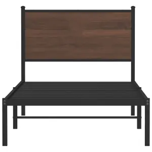 Berkfield Metal Bed Frame without Mattress Brown Oak 80x200 cm