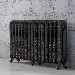 Arroll Daisy Cast iron Silver 15 Column Radiator, (W)1009mm x (H)597mm