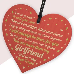 Red Ocean Valentines Gift Girlfriend Wood Heart Anniversary Birthday Gift For Girlfriend Best Friend Keepsake