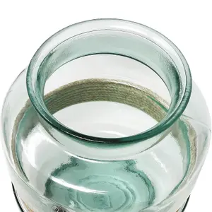 Recycled Glass Hemp Clear Home Décor Small Rounded Aba Vase (H) 25cm