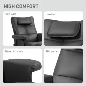 HOMCOM Massage Recliner Chair with Footstool and Hidden Storage, Black