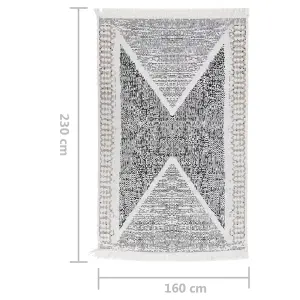 Berkfield Rug Black and Grey 160x230 cm Cotton