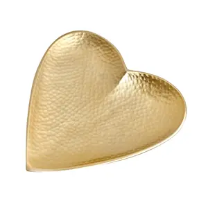 Melody Maison Gold Hammered Love Heart Trinket Tray