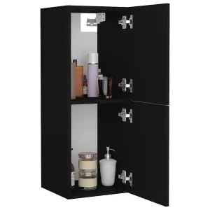 Berkfield Bathroom Cabinet Black 30x30x80 cm Engineered Wood