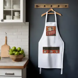 Purely Home Retro Drinks Apron - 1950s Diner Style Coffee Themed Cooking & Baking Gift