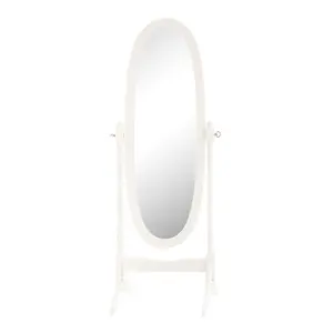 Beecroft Solid And Engineered Wood Oval Mirror White