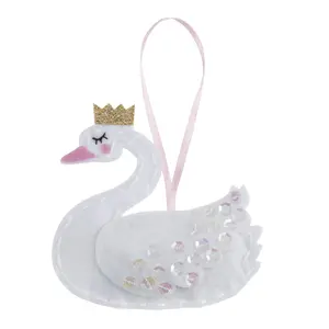 FELT SWAN/CROWN - Felt Decoration Kit: Christmas: Swan with Crown - Trimits