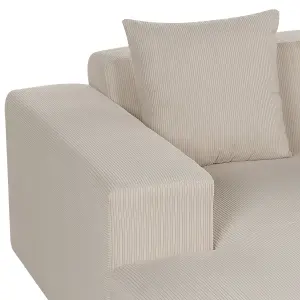 Corner Sofa LUNGO Beige Corduroy Right Hand