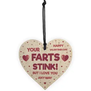 Rude Funny Valentines Day Gift For Boyfriend Girlfriend Husband Wife Wood Heart Sign