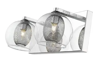 Luminosa Spring 2 Light Indoor Wall Light Mesh Chrome, G9